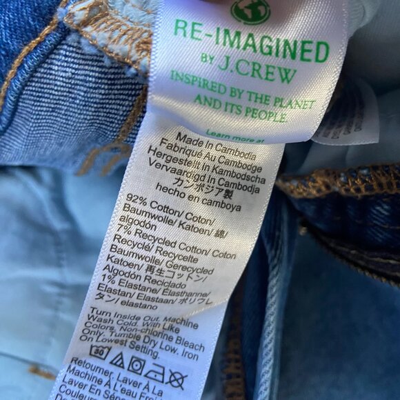 EUC J. Crew High-Rise Medium Wash Essential Straight Jeans w/ Raw Hem Sz 26 - Picture 3 of 7